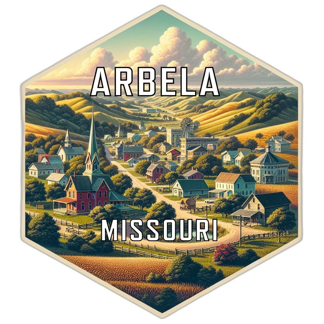 Arbela Missouri Souvenir Travel Destination Die Cut Hexagon Fridge Magnet Image 1