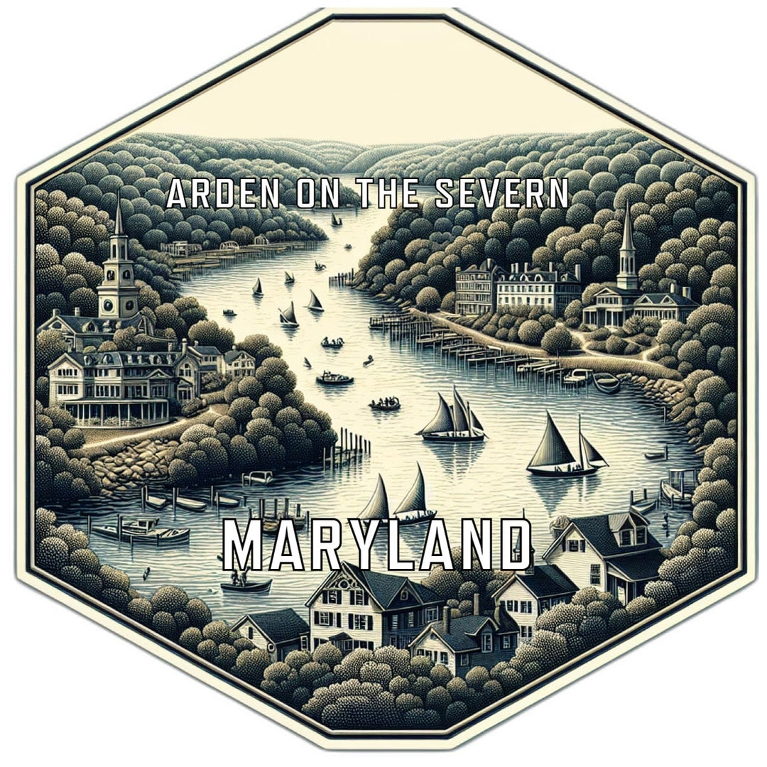 Arden On The Severn Maryland Souvenir Travel Destination Die Cut Hexagon Fridge Magnet Image 1