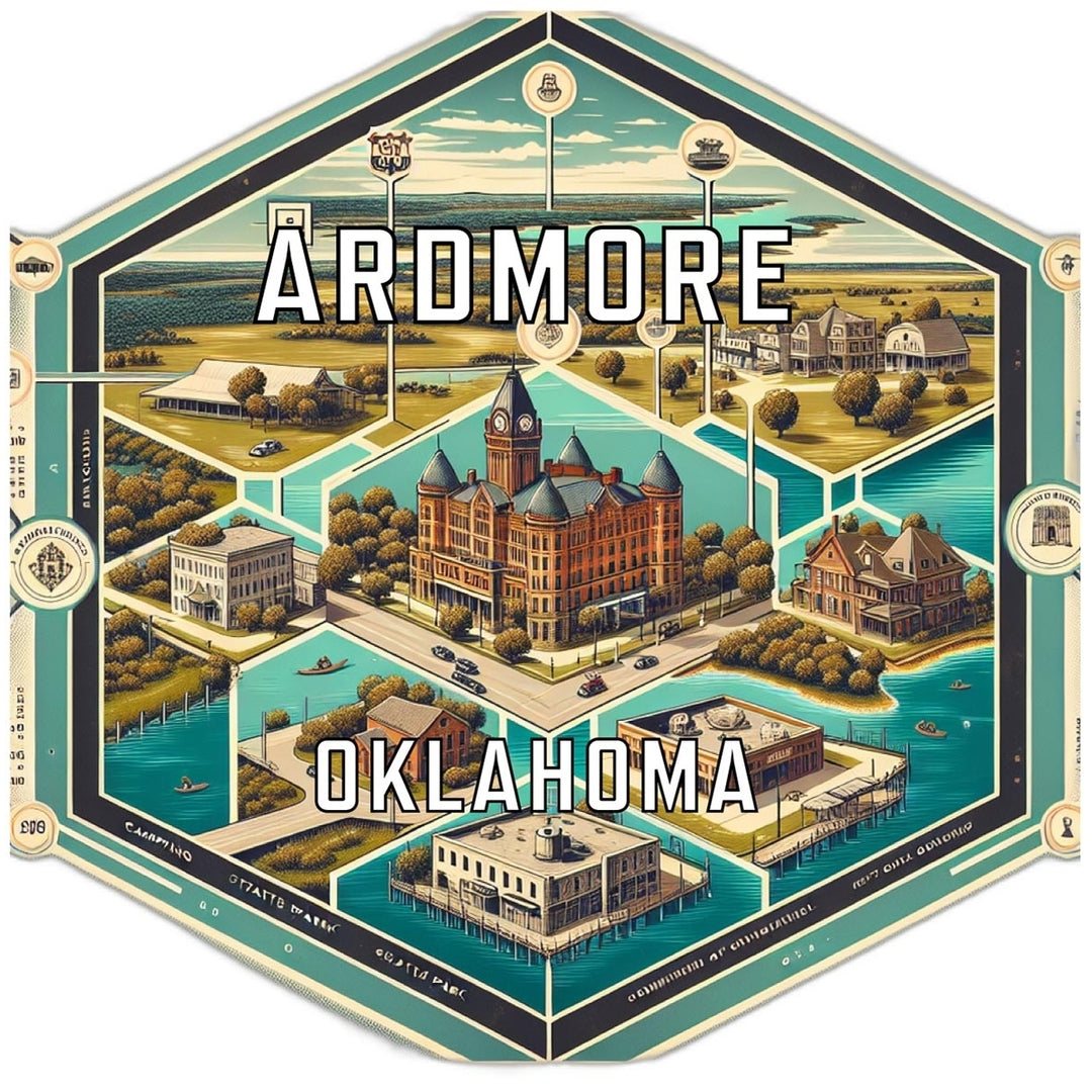 Ardmore Oklahoma Souvenir Travel Destination Die Cut Hexagon Fridge Magnet Image 1