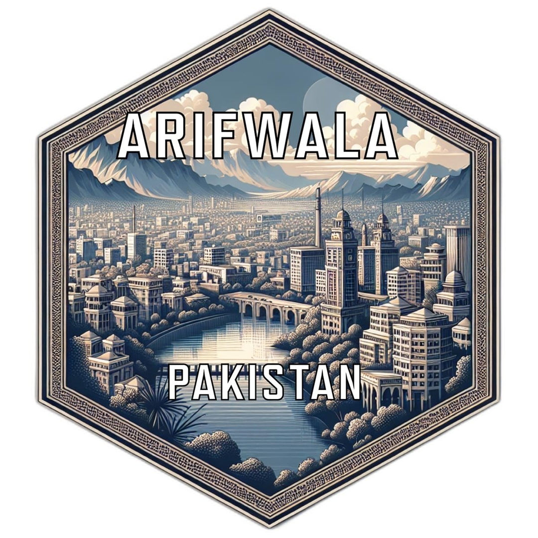 Arifwala Pakistan Souvenir Travel Destination Die Cut Hexagon Fridge Magnet Image 1