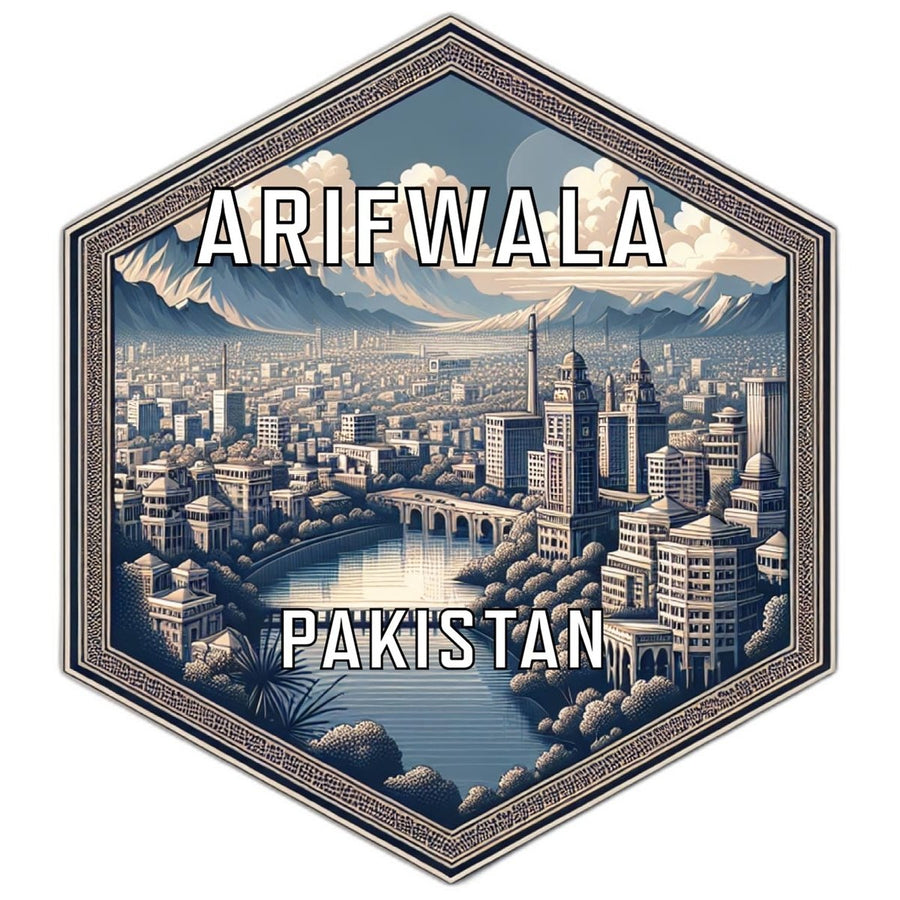 Arifwala Pakistan Souvenir Travel Destination Die Cut Hexagon Fridge Magnet Image 1