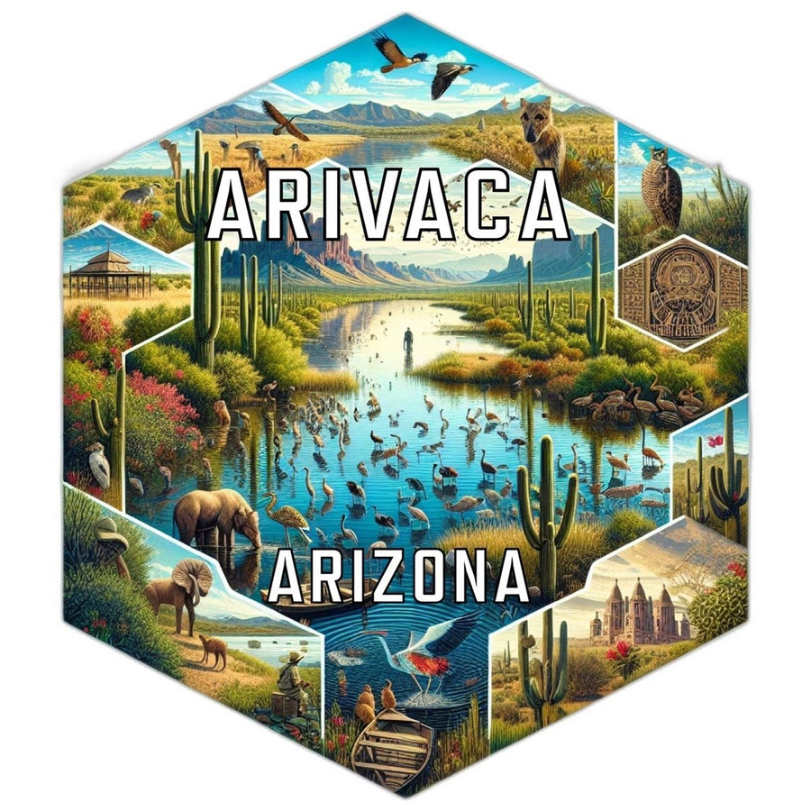 Arivaca Arizona Souvenir Travel Destination Die Cut Hexagon Fridge Magnet Image 1