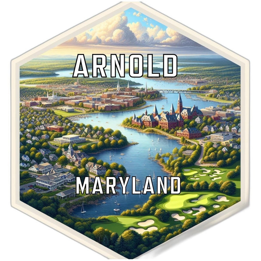 Arnold Maryland Souvenir Travel Destination Die Cut Hexagon Fridge Magnet Image 1