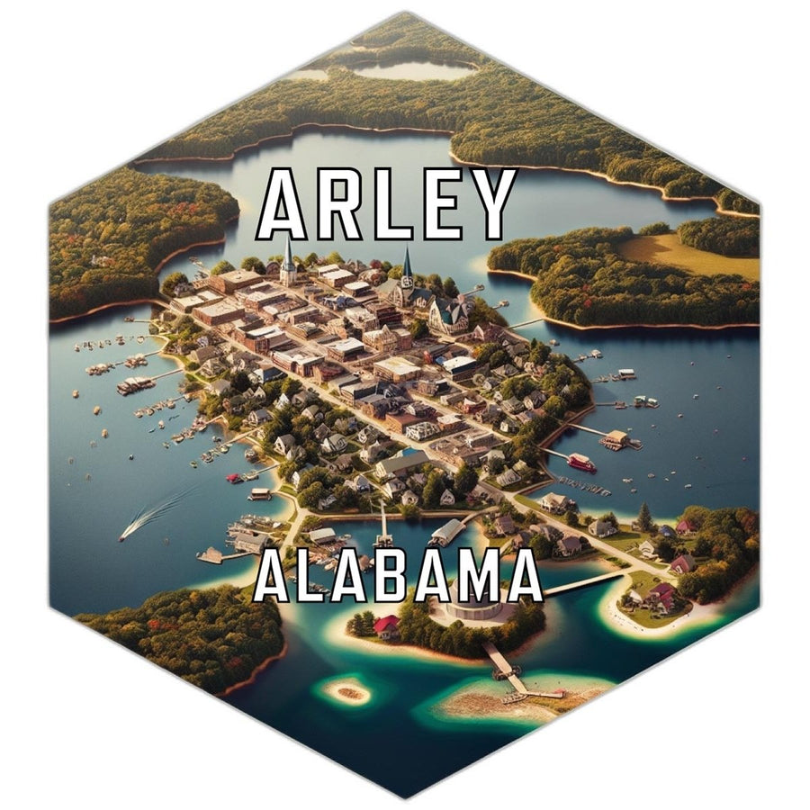 Arley Alabama Souvenir Travel Destination Die Cut Hexagon Fridge Magnet Image 1