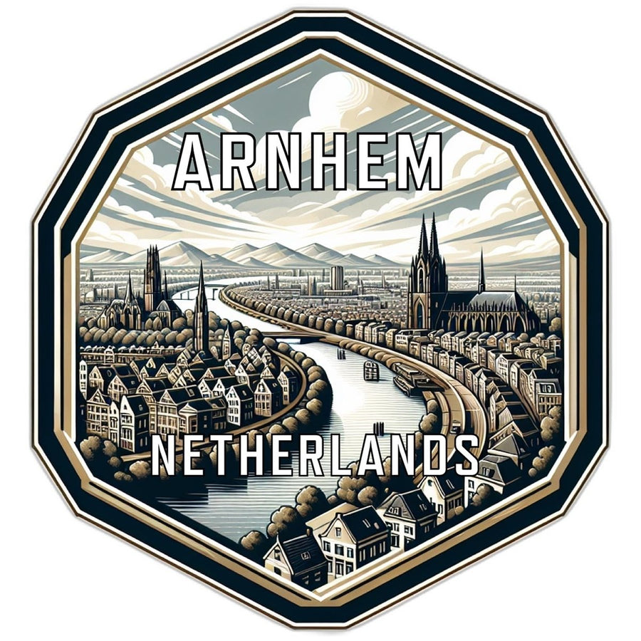 Arnhem Netherlands Souvenir Travel Destination Die Cut Hexagon Fridge Magnet Image 1