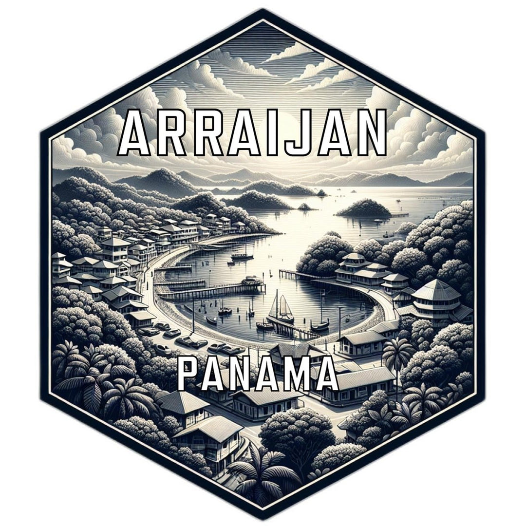 Arraijan Panama Souvenir Travel Destination Die Cut Hexagon Fridge Magnet Image 1