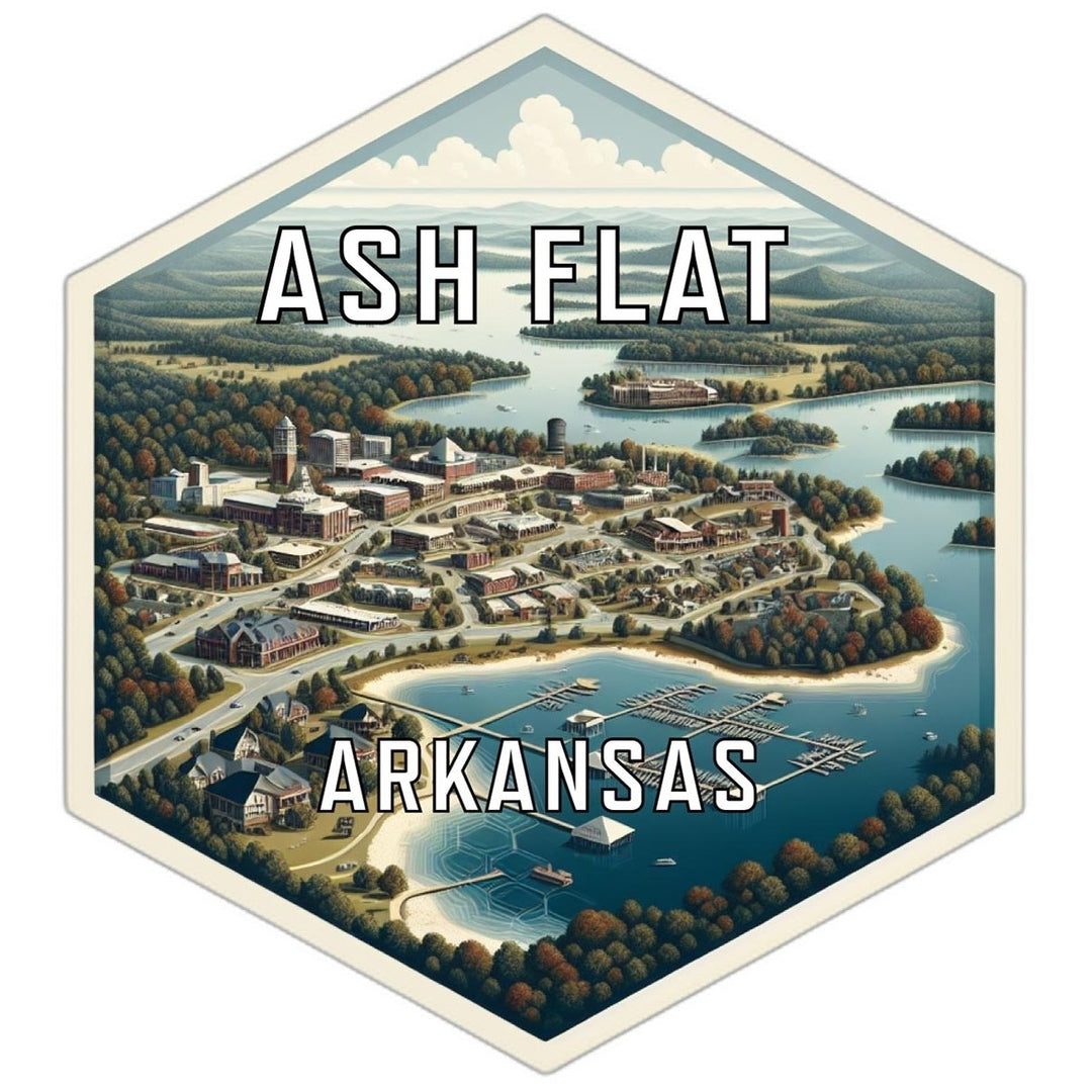 Ash Flat Arkansas Souvenir Travel Destination Die Cut Hexagon Fridge Magnet Image 1