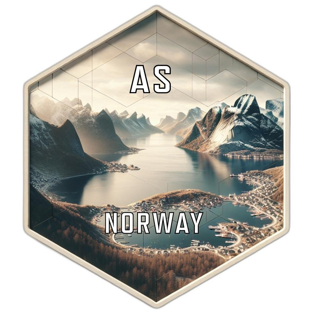 As Norway Souvenir Travel Destination Die Cut Hexagon Fridge Magnet Image 1