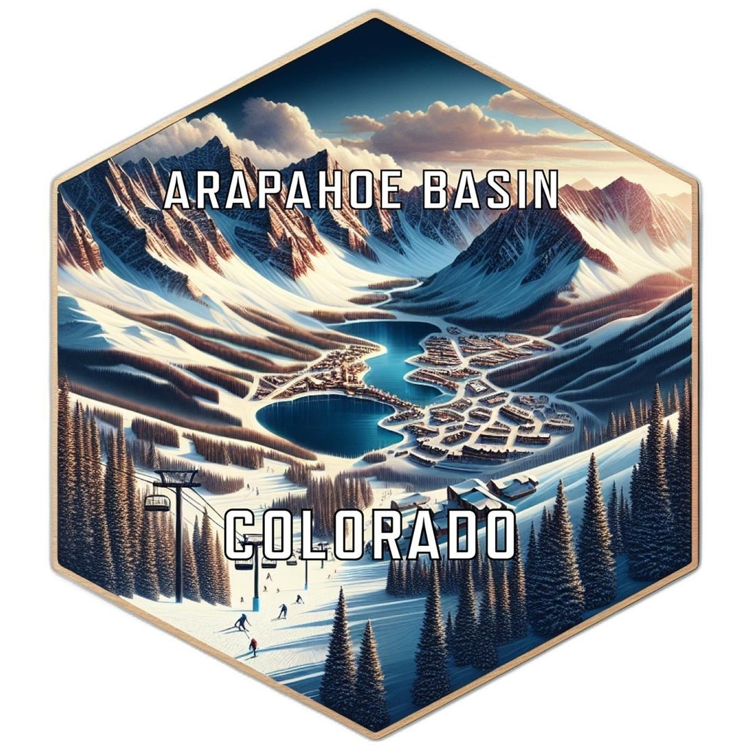 Arapahoe Basin Colorado Souvenir Travel Destination Die Cut Hexagon Fridge Magnet Image 1