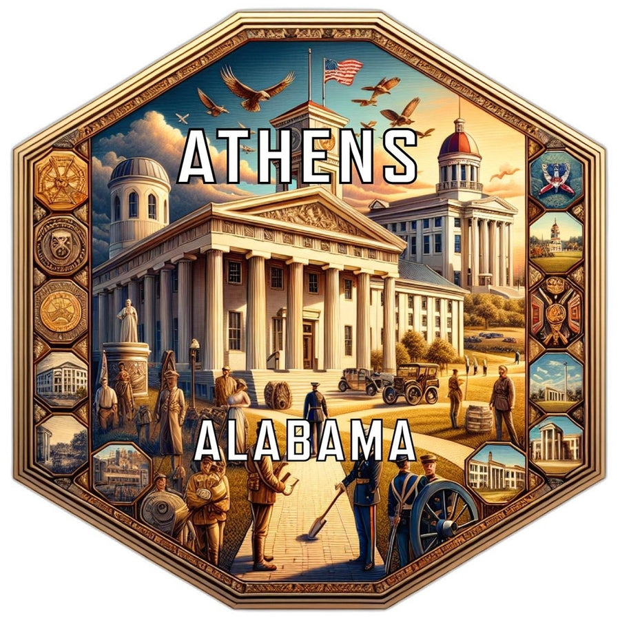 Athens Alabama Souvenir Travel Destination Die Cut Hexagon Fridge Magnet Image 1