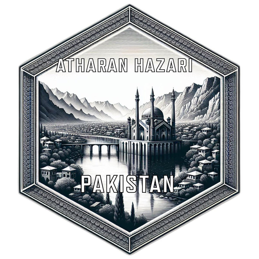 Atharan Hazari Pakistan Souvenir Travel Destination Die Cut Hexagon Fridge Magnet Image 1