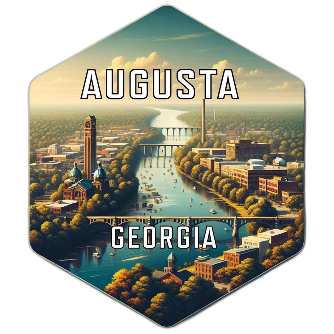 Augusta Georgia Souvenir Travel Destination Die Cut Hexagon Fridge Magnet Image 1