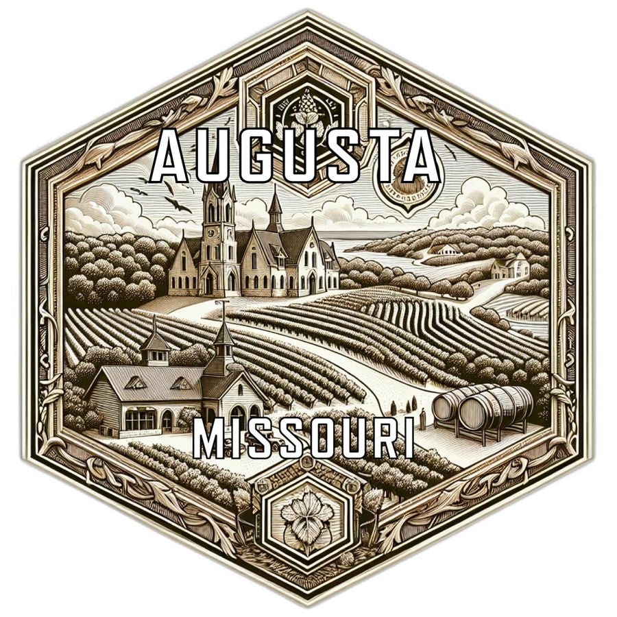 Augusta Missouri Souvenir Travel Destination Die Cut Hexagon Fridge Magnet Image 1