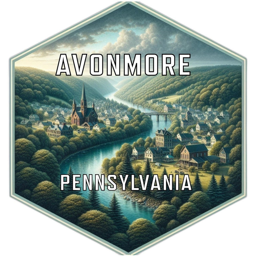 Avonmore Pennsylvania Souvenir Travel Destination Die Cut Hexagon Fridge Magnet Image 1