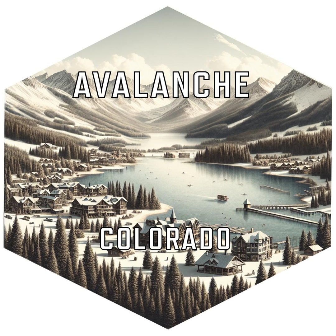 Avalanche Colorado Souvenir Travel Destination Die Cut Hexagon Fridge Magnet Image 1