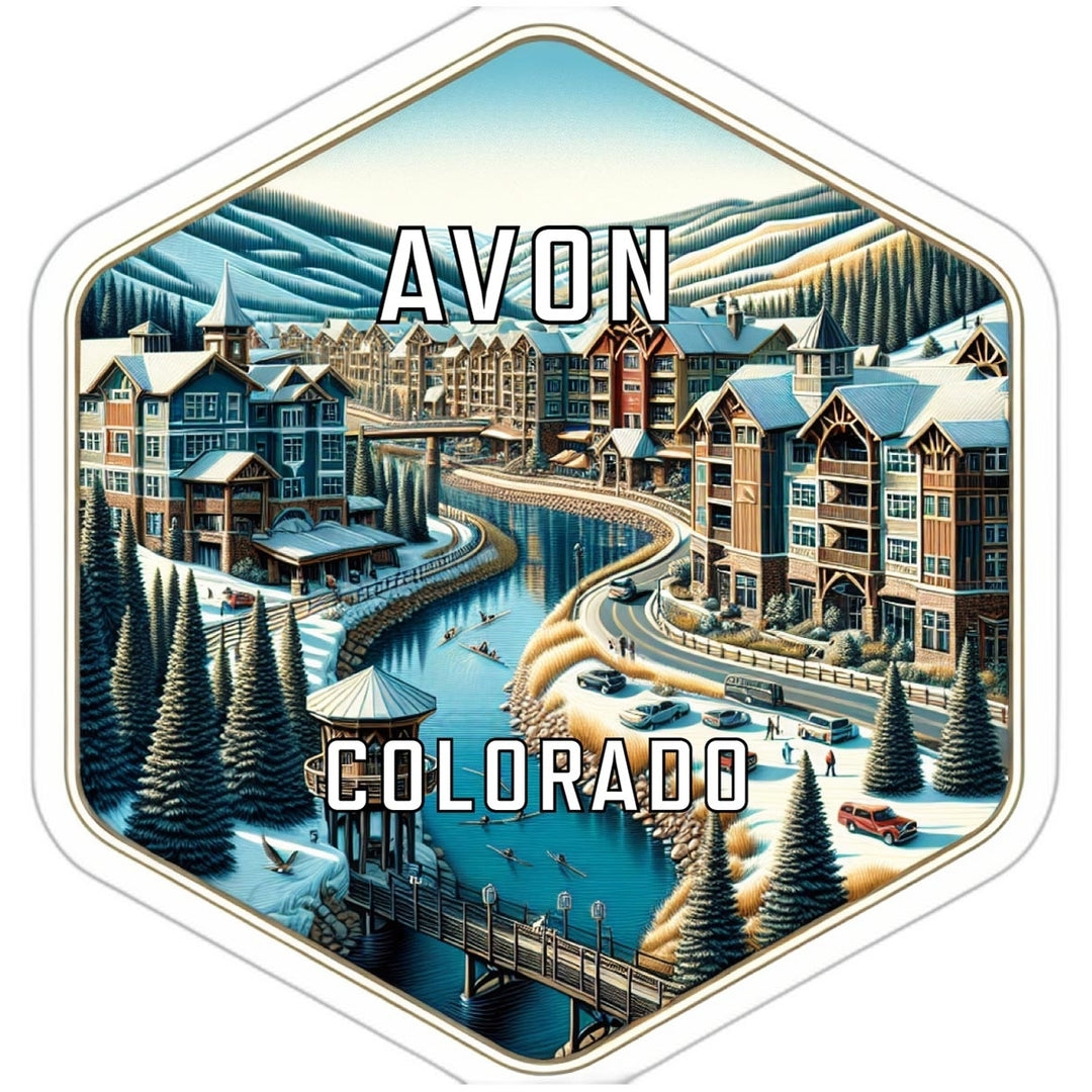 Avon Colorado Souvenir Travel Destination Die Cut Hexagon Fridge Magnet Image 1