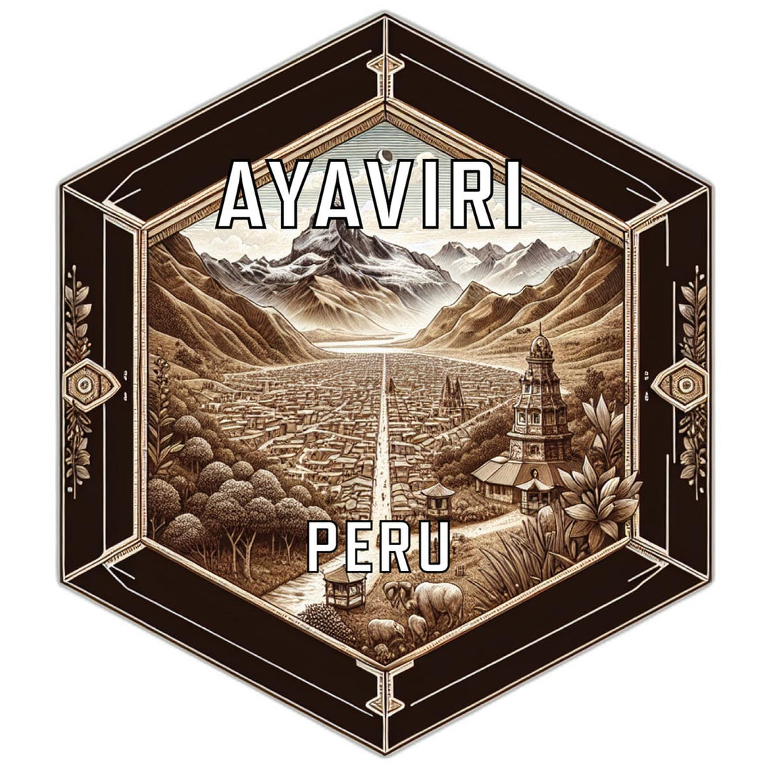 Ayaviri Peru Souvenir Travel Destination Die Cut Hexagon Fridge Magnet Image 1