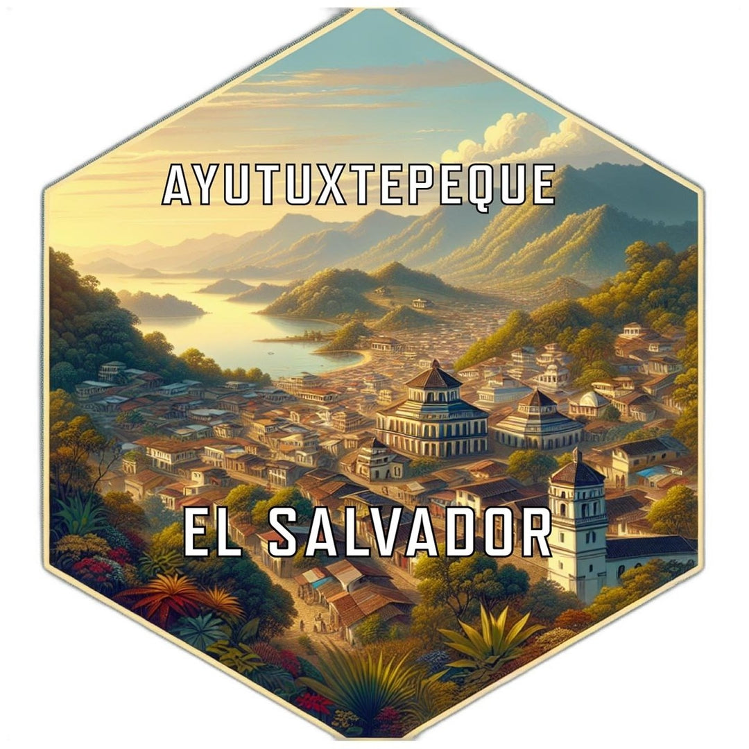 Ayutuxtepeque El Salvador Souvenir Travel Destination Die Cut Hexagon Fridge Magnet Image 1