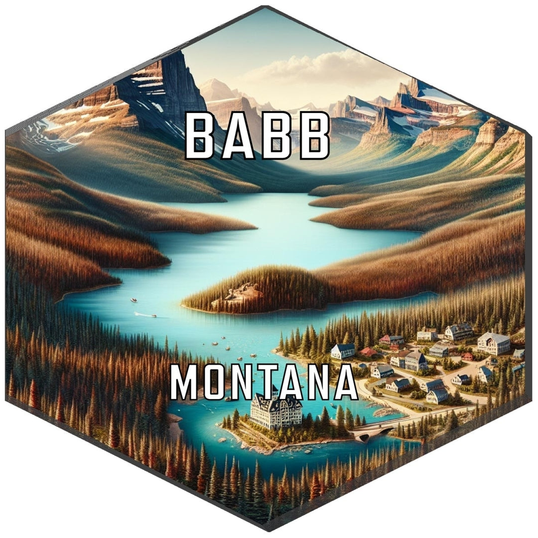 Babb Montana Souvenir Travel Destination Die Cut Hexagon Fridge Magnet Image 1