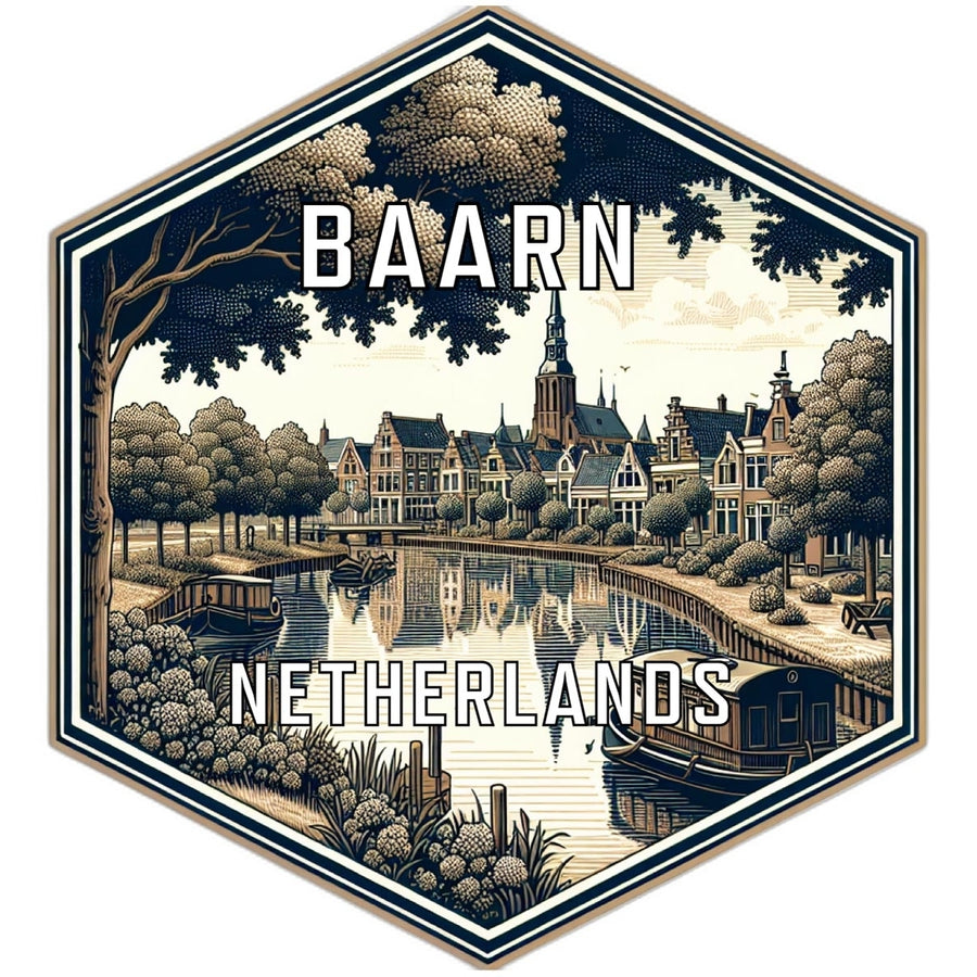 Baarn Netherlands Souvenir Travel Destination Die Cut Hexagon Fridge Magnet Image 1