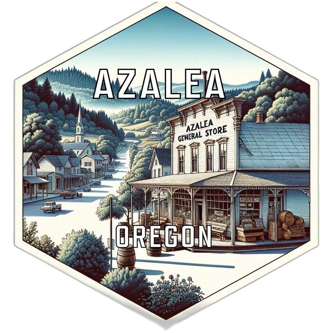 Azalea Oregon Souvenir Travel Destination Die Cut Hexagon Fridge Magnet Image 1