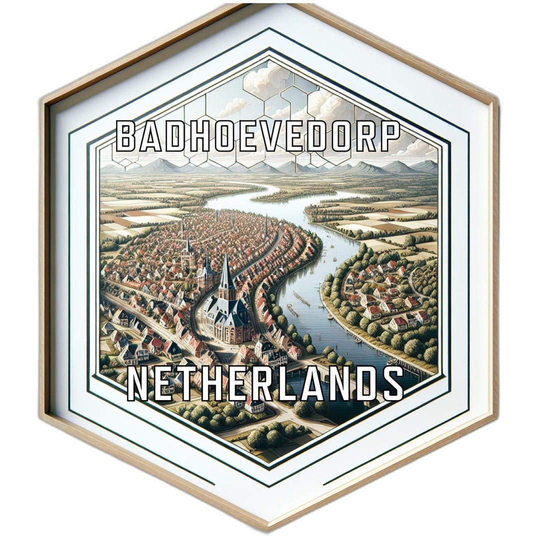 Badhoevedorp Netherlands Souvenir Travel Destination Die Cut Hexagon Fridge Magnet Image 1