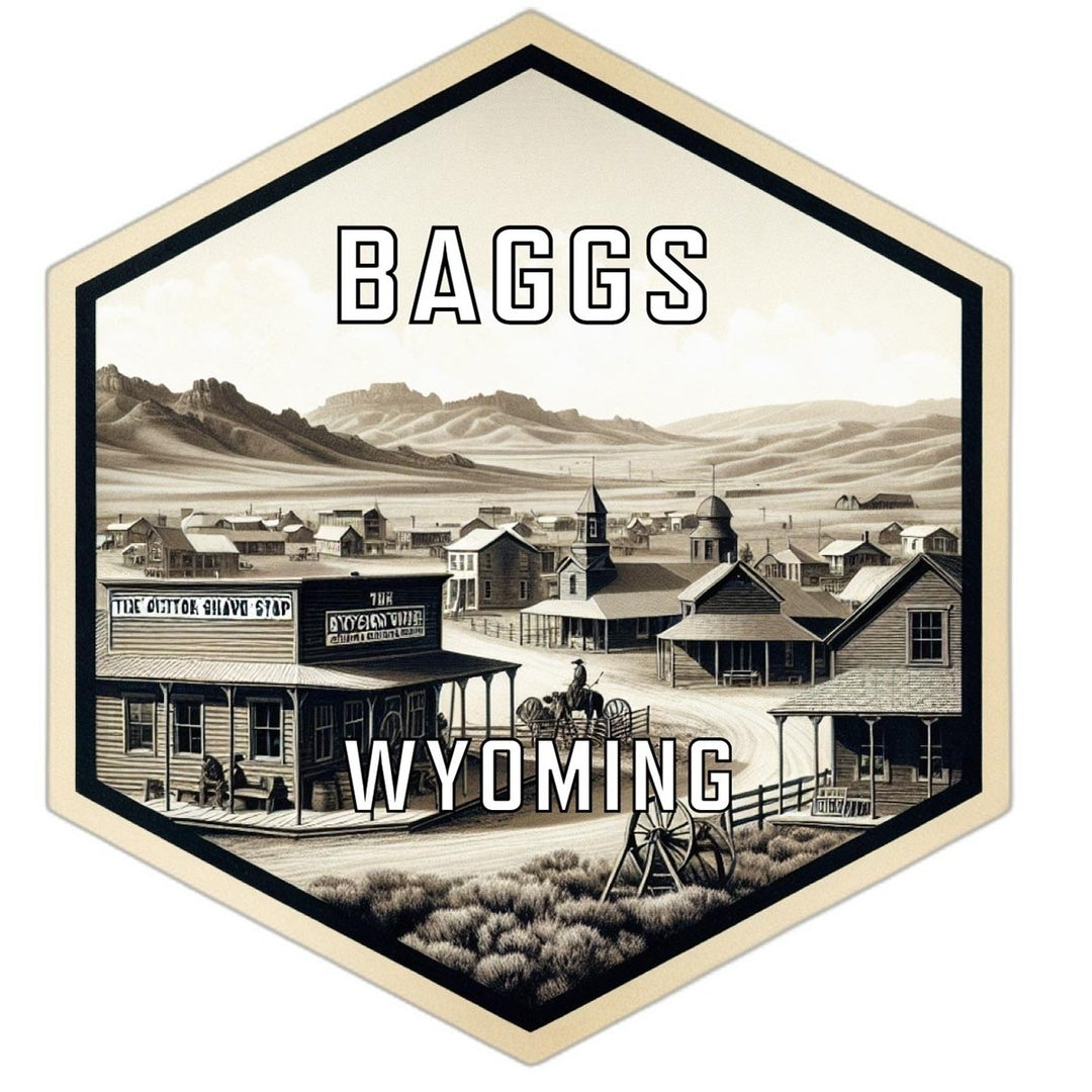 Baggs Wyoming Souvenir Travel Destination Die Cut Hexagon Fridge Magnet Image 1