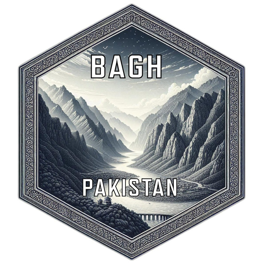 Bagh Pakistan Souvenir Travel Destination Die Cut Hexagon Fridge Magnet Image 1