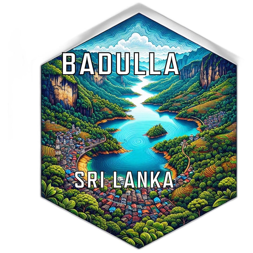 Badulla Sri Lanka Souvenir Travel Destination Die Cut Hexagon Fridge Magnet Image 1