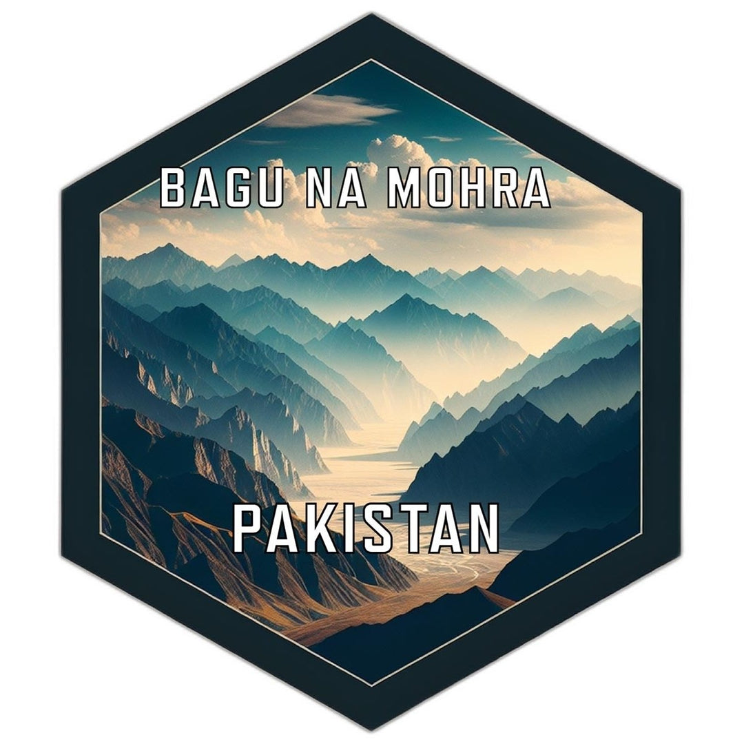 Bagu Na Mohra Pakistan Souvenir Travel Destination Die Cut Hexagon Fridge Magnet Image 1