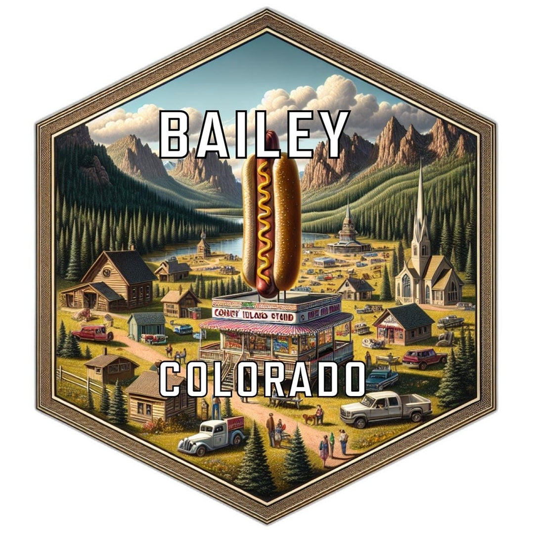 Bailey Colorado Souvenir Travel Destination Die Cut Hexagon Fridge Magnet Image 1