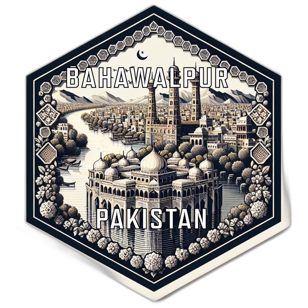 Bahawalpur Pakistan Souvenir Travel Destination Die Cut Hexagon Fridge Magnet Image 1