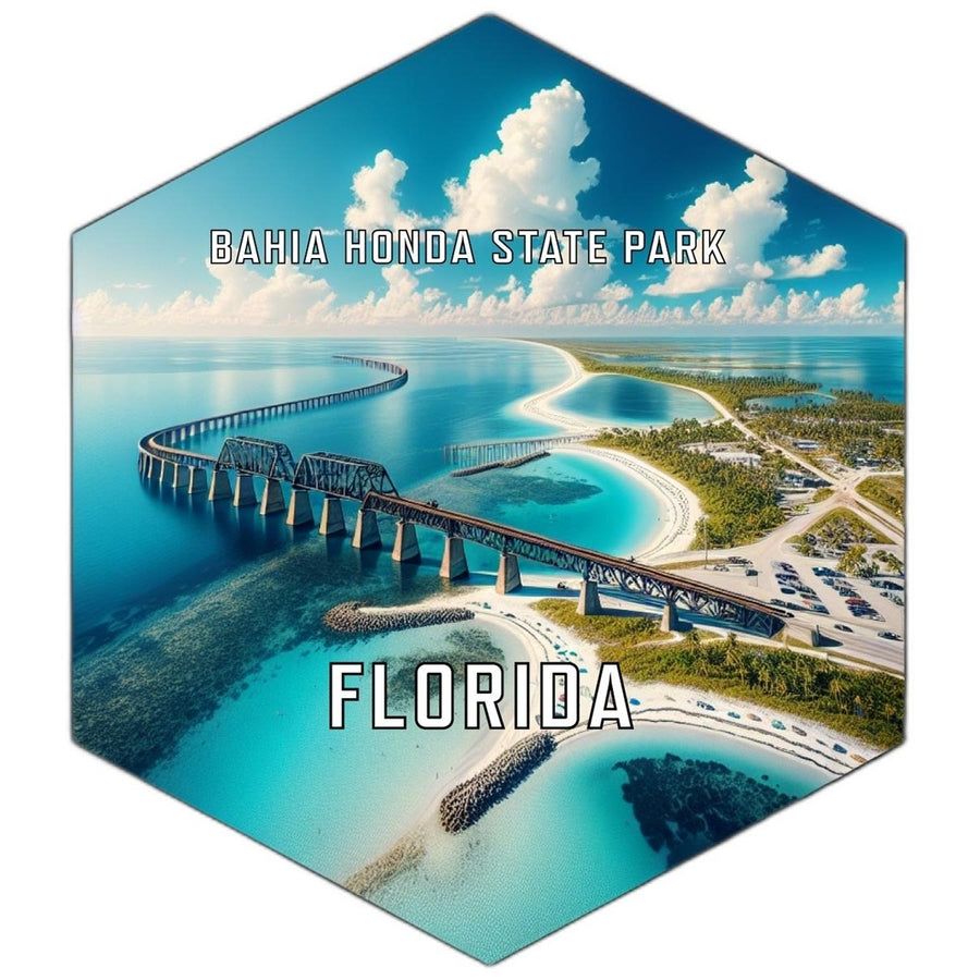 Bahia Honda State Park Florida Souvenir Travel Destination Die Cut Hexagon Fridge Magnet Image 1