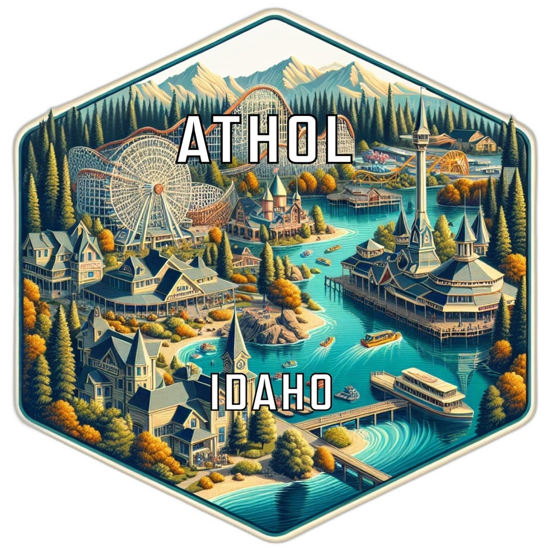 Athol Idaho Souvenir Travel Destination Die Cut Hexagon Fridge Magnet Image 1