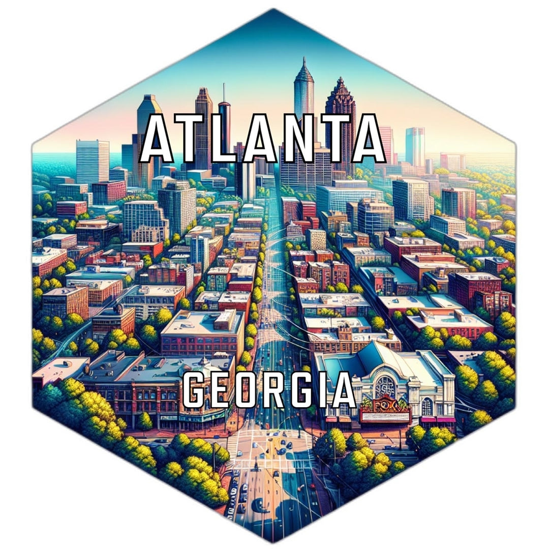 Atlanta Georgia Souvenir Travel Destination Die Cut Hexagon Fridge Magnet Image 1