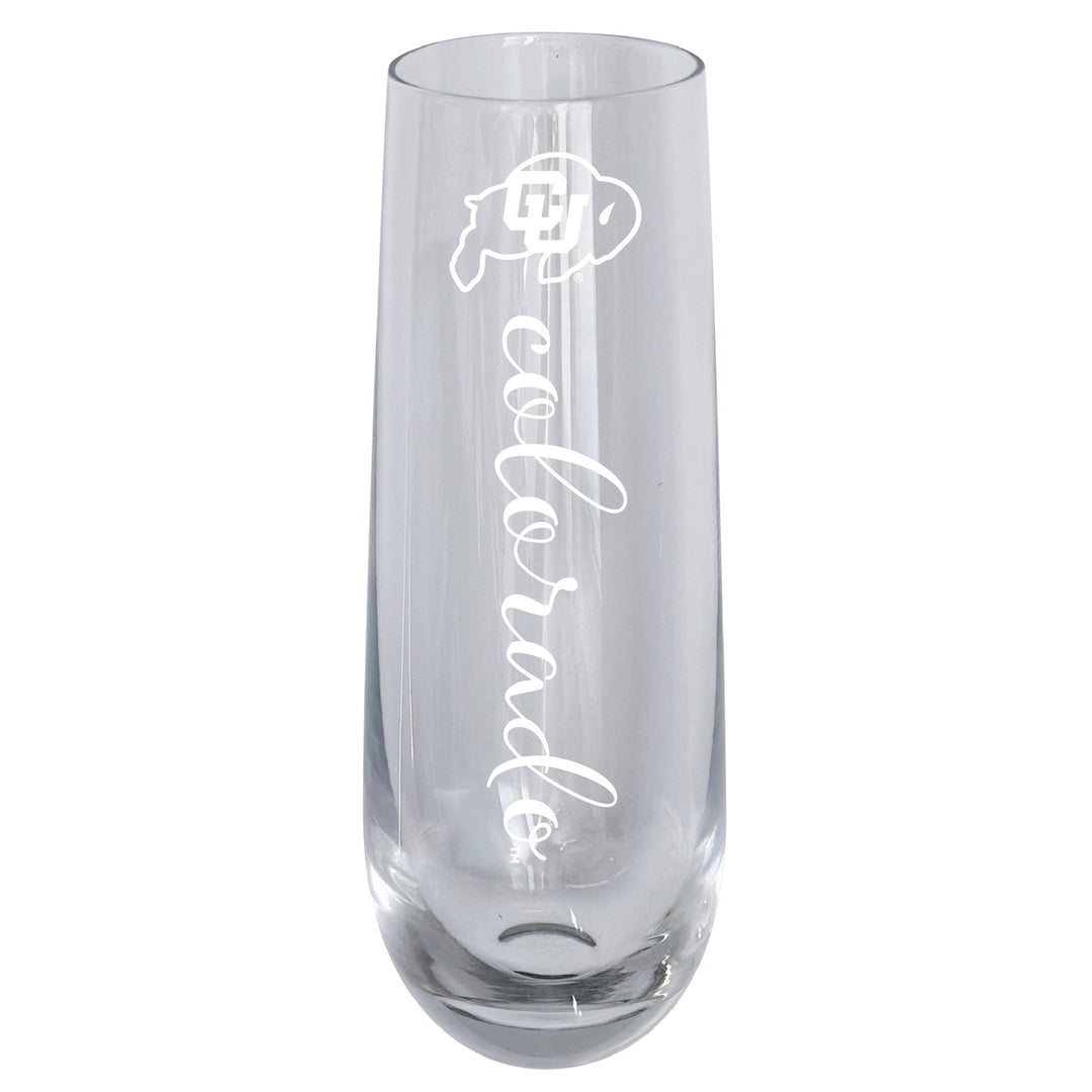 Colorado Buffaloes 10oz Engraved Champagne Flute Officially Licensed Collegiate Product Image 1