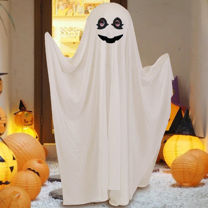 Halloween Ghost Cloak Boo White Ghost Cape Spooky Children Trick-or-Treat Dress Up Costume Cosplay Party Outfit for Boys Image 12