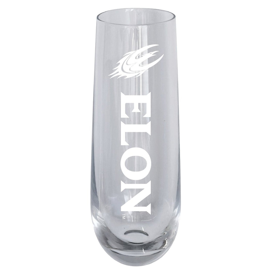 Elon University 10oz Engraved Champagne Flute Officially Licensed Collegiate Product Image 1