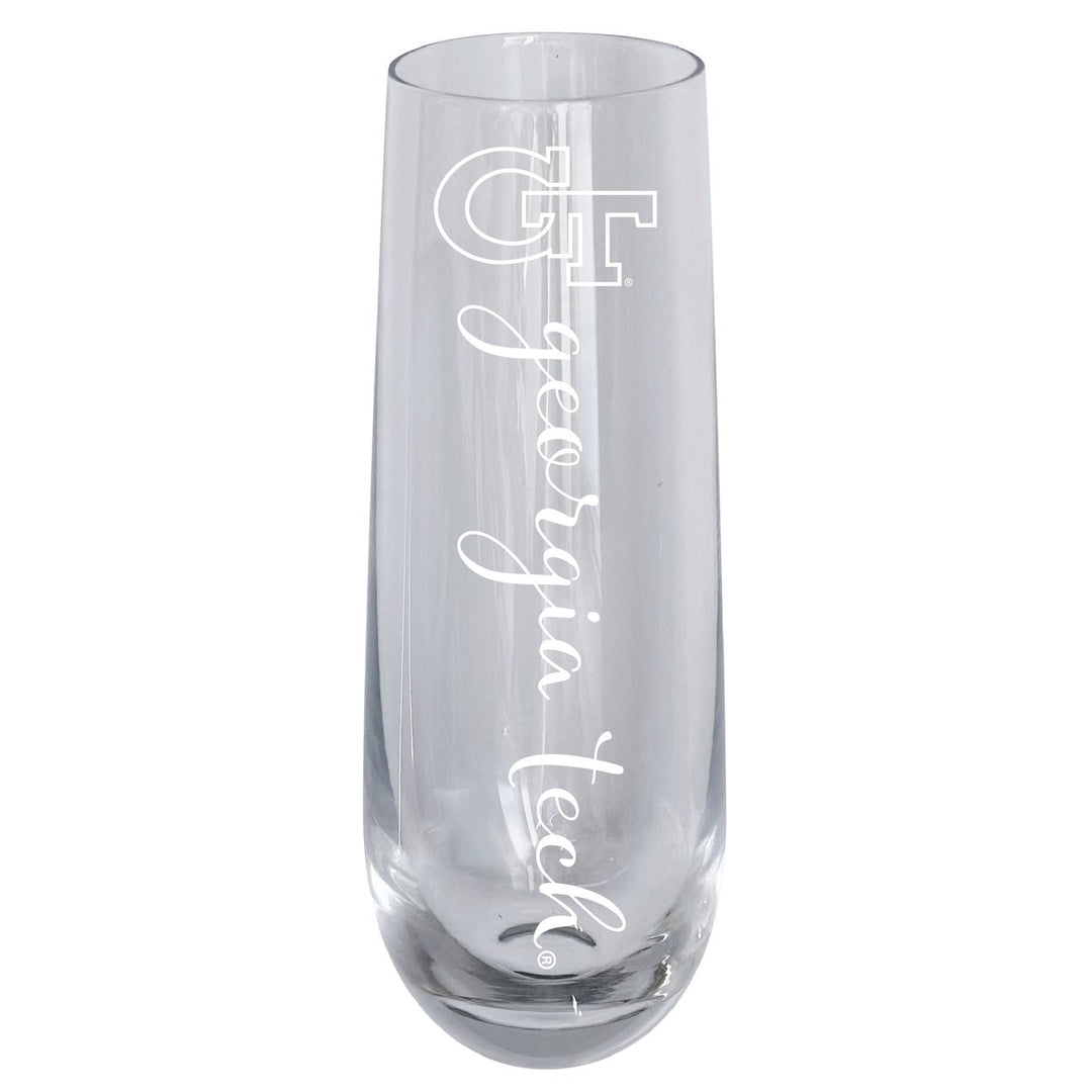 Georgia Tech Yellow Jackets 10oz Engraved Champagne Flute Officially Licensed Collegiate Product Image 1