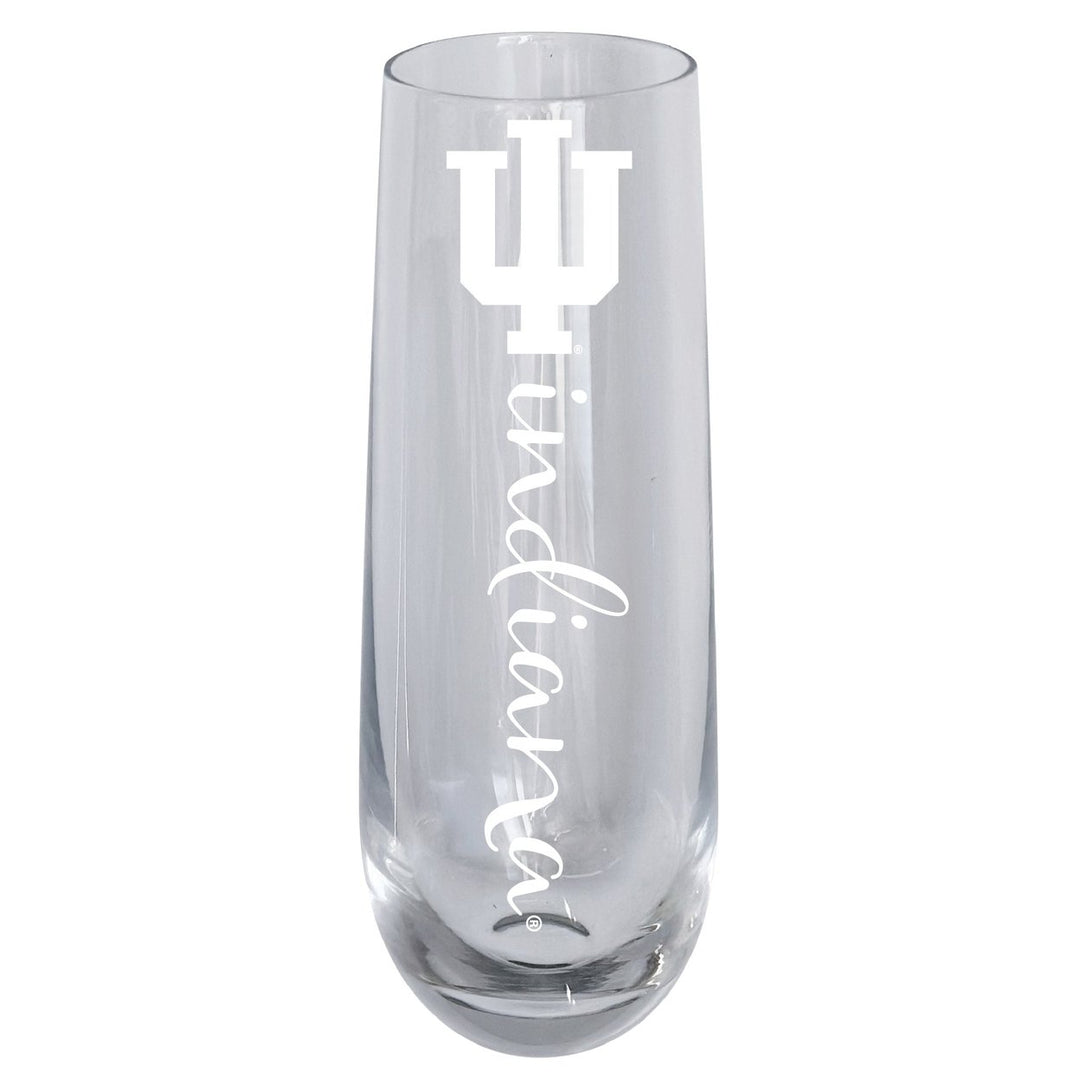 Indiana Hoosiers 10oz Engraved Champagne Flute Officially Licensed Collegiate Product Image 1