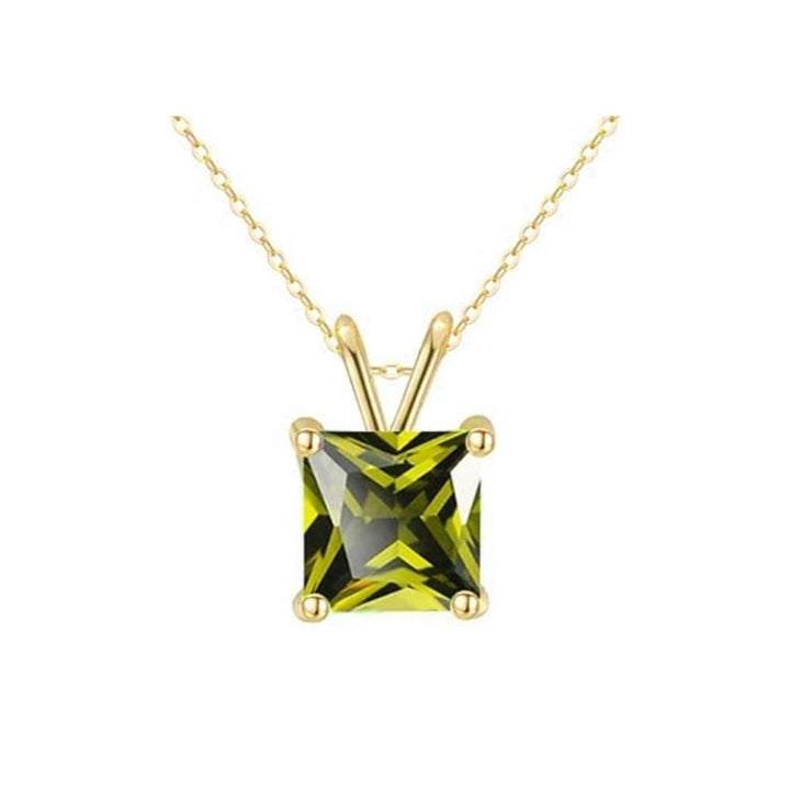 18K Yellow Gold 3ct Peridot Necklace 18 Inch Earrings Set Gift Boxed Elegant Image 2