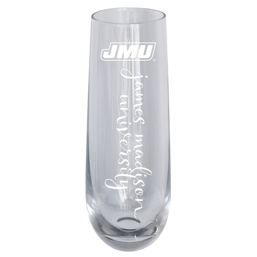 James Madison Dukes 10oz Engraved Champagne Flute Officially Licensed Collegiate Product Image 1