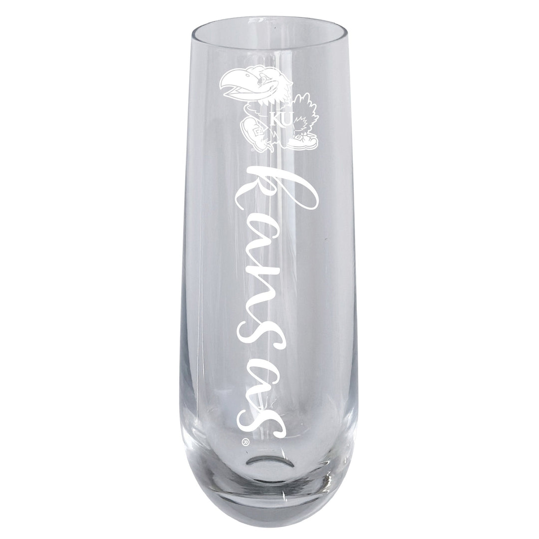 Kansas Jayhawks 10oz Engraved Champagne Flute Officially Licensed Collegiate Product Image 1