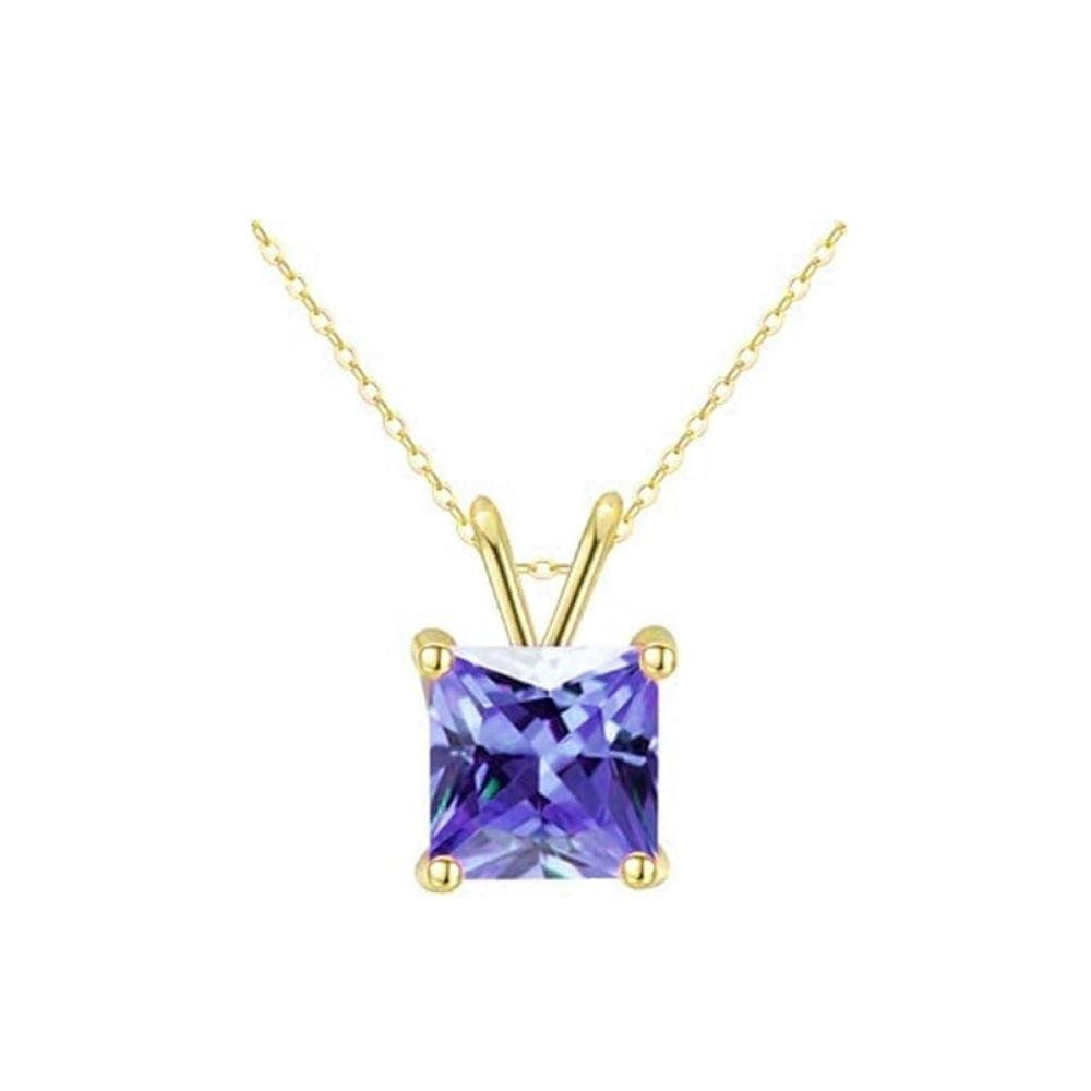 18K Yellow Gold 3ct Tanzanite Necklace Earrings Set 18 Inch Gift Boxed Jewelry Image 2