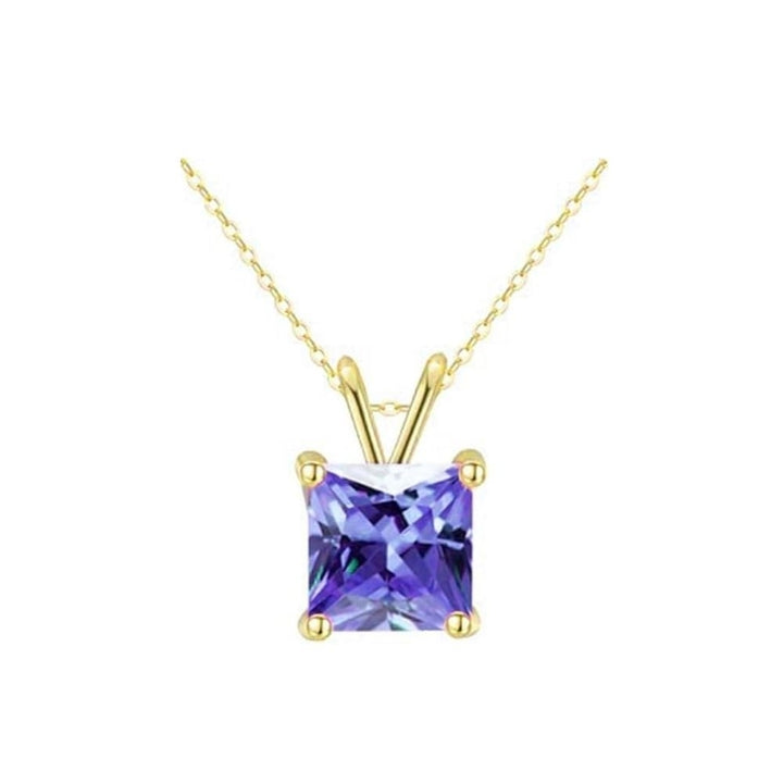 18K Yellow Gold 3ct Tanzanite Necklace Earrings Set 18 Inch Gift Boxed Jewelry Image 2