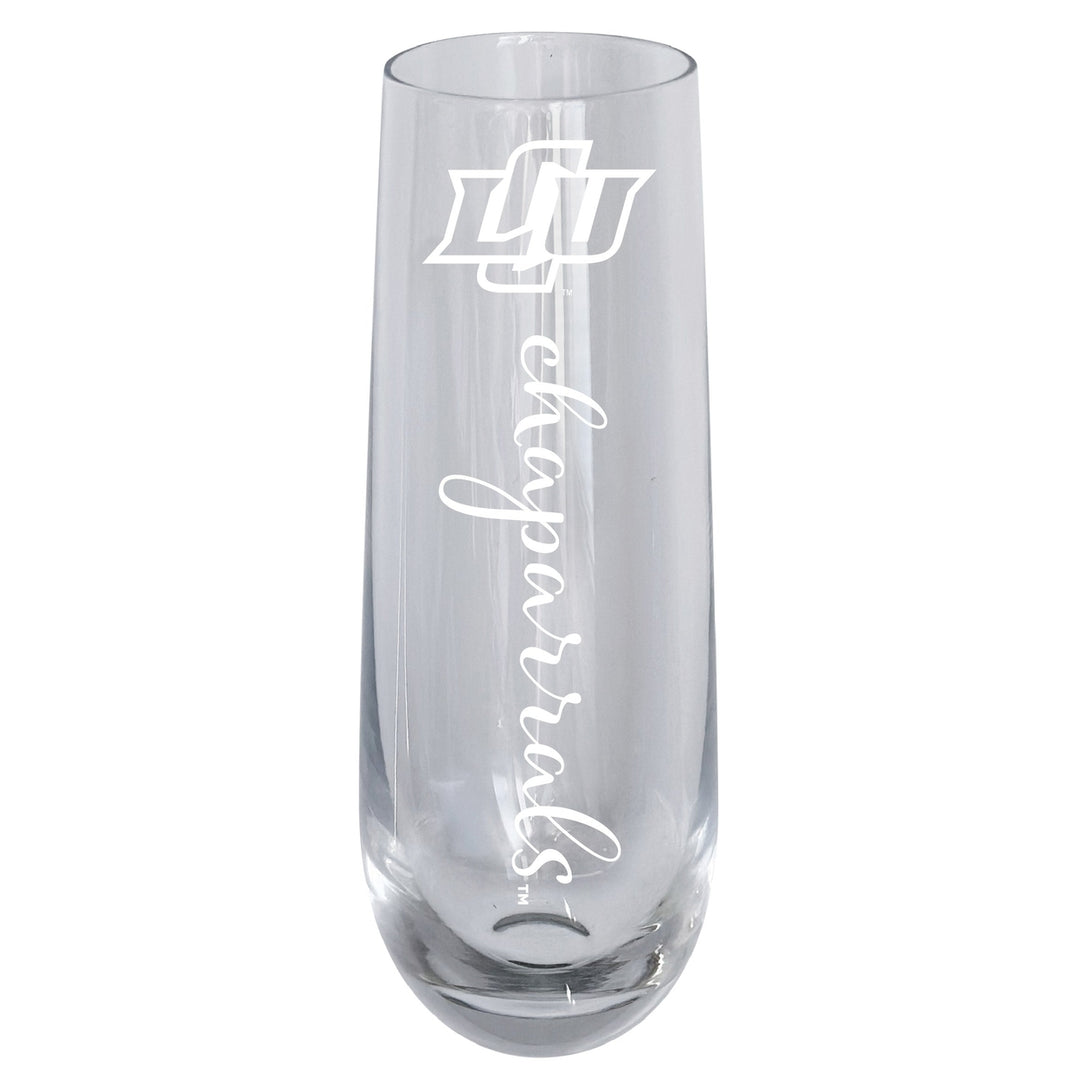 Lubbock Christian University Chaparral 10oz Engraved Champagne Flute Officially Licensed Collegiate Product Image 1