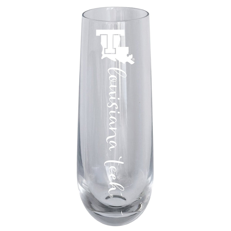 Louisiana Tech Bulldogs 10oz Engraved Champagne Flute Officially Licensed Collegiate Product Image 1