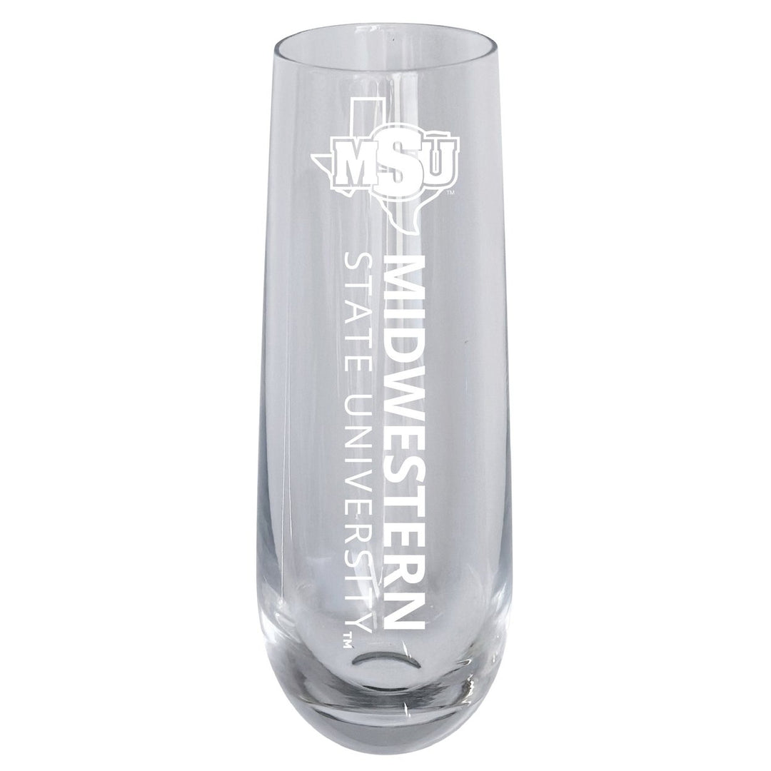 Midwestern State University Mustangs 10oz Engraved Champagne Flute Officially Licensed Collegiate Product Image 1