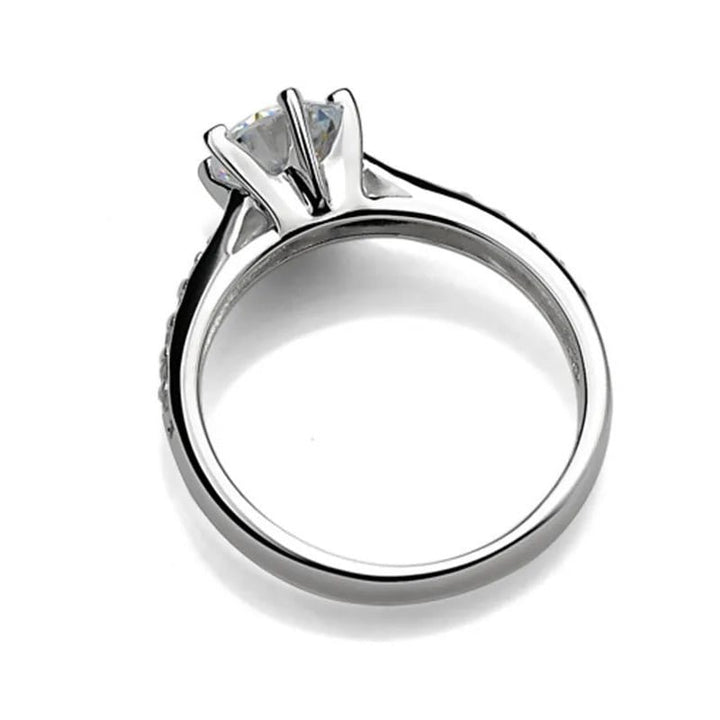 Luxury 925 Sterling Silver Classic Ring Women Six Claw 70ct Imitation Diamond Image 4