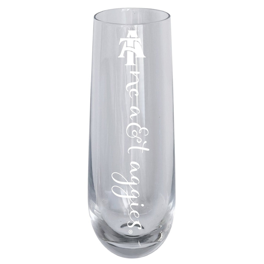 North Carolina AandT State Aggies 10oz Engraved Champagne Flute Officially Licensed Collegiate Product Image 1